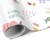 Baby Boy Dinosaur Geburtstag Geschenkpapier (Rolleneckpunkt)