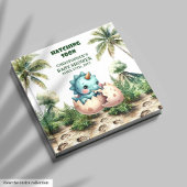 Baby Boy Dinosaur Hatching Balg Guest Keepake Gästebuch