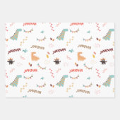 Baby Boy Dinosaurier Personalisiert Name & Alter G Geschenkpapier Set (Vorderseite 3)