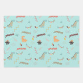 Baby Boy Dinosaurier Personalisiert Name & Alter G Geschenkpapier Set (Vorderseite 3)