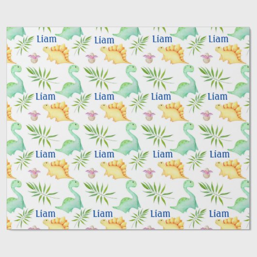 Baby Boy Dinosauriername - Kinderzimmer Niedlich D Geschenkpapier (Flach)