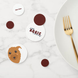 Baby Boy Dog Maroon Baby Shower Confetti Konfetti