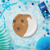 Baby Boy Dog Maroon Babydusche Papierplatte Pappteller (Party)