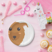 Baby Boy Dog Maroon Babydusche Papierplatte Pappteller (Party)