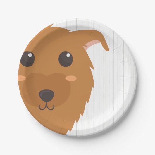 Baby Boy Dog Maroon Babydusche Papierplatte Pappteller (Vorderseite)