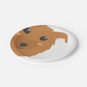 Baby Boy Dog Maroon Babydusche Papierplatte Pappteller (Schrägansicht)