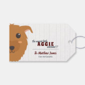 Baby Boy Dog Maroon Geschenkanhänger (Vorderseite (Horizontal))