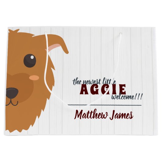 Baby Boy Dog Maroon Große Geschenktüte (Vorderseite)