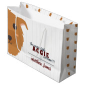 Baby Boy Dog Maroon Große Geschenktüte (Vorderseite Schrägansicht)