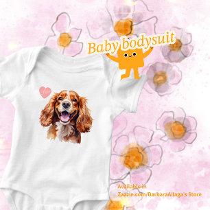 Baby Boy Doggie Aquarell Baby Shower Strampler