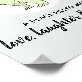 Baby Boy Doodle Dinosaur T-Rex mit Name-Kinderzimm Poster (Ecke)