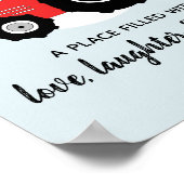 Baby Boy Doodle Red Farm Traktor und Name Kinderzi Poster (Ecke)