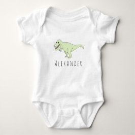 Baby Boy Doodle T-Rex Dinosaur mit Name Baby Strampler
