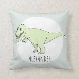 Baby Boy Doodle T-Rex Dinosaur mit Name Kinderzimm Kissen