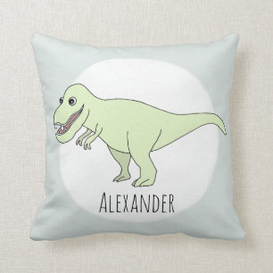 Baby Boy Doodle T-Rex Dinosaur mit Name Kinderzimm Kissen