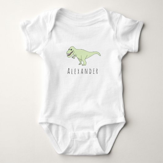 Baby Boy Doodle T-Rex Dinosaur mit Name Strampler (Vorderseite)