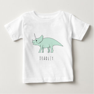 Baby Boy Doodle Triceratops Dinosaurier mit dem Na Baby T-shirt
