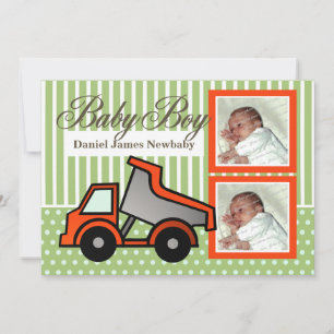 Baby Boy Dump Truck Foto Ankündigung