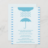 Baby Boy Dusche Blauer Regenschirm Einladung (Vorne/Hinten)
