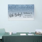 Baby Boy Dusche Blue Glitzer Empfang Banner