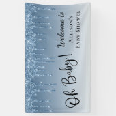 Baby Boy Dusche Blue Glitzer Empfang Banner