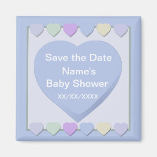 Baby Boy Dusche Blue Hearts Magnet