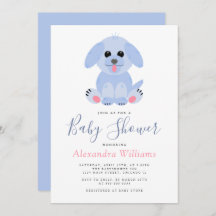 Baby Boy Dusche Blue Personalisiert Puppy
