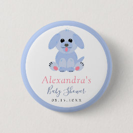 Baby Boy Dusche Blue Puppy Personalisiert Button