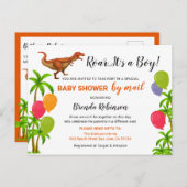 Baby Boy Dusche by Mail Roar Jungle Dinosaurier Postkarte (Vorne/Hinten)