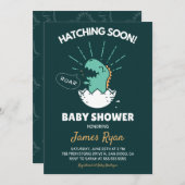 Baby Boy Dusche: Dinosaurier schnuppern Einladung (Vorne/Hinten)