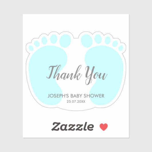 Baby Boy Dusche Gastgeschenk Vielen Dank Aufkleber (Blatt)
