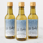 Baby Boy Dusche Glitzer Blau Personalisiert Weinetikett (Flaschen)