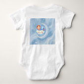 Baby Boy Dusche laden Mondlicht Sterne Wasserfarbe Baby Strampler (Rückseite)