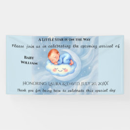 Baby Boy Dusche laden Mondlicht Sterne Wasserfarbe Banner
