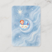 Baby Boy Dusche laden Mondlicht Sterne Wasserfarbe Begleitkarte (Rückseite)