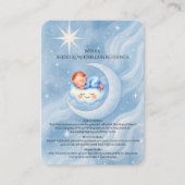 Baby Boy Dusche laden Mondlicht Sterne Wasserfarbe Begleitkarte (Vorderseite)