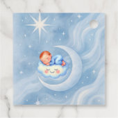 Baby Boy Dusche laden Mondlicht Sterne Wasserfarbe Geschenkanhänger (Rückseite)