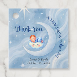 Baby Boy Dusche laden Mondlicht Sterne Wasserfarbe Geschenkanhänger