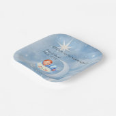 Baby Boy Dusche laden Mondlicht Sterne Wasserfarbe Pappteller (Gewinkelt)