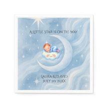 Baby Boy Dusche laden Mondlicht Sterne Wasserfarbe