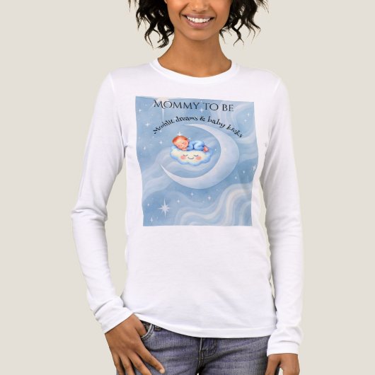 Baby Boy Dusche laden Mondlicht Sterne Wasserfarbe Tri-Blend Shirt (Vorderseite)