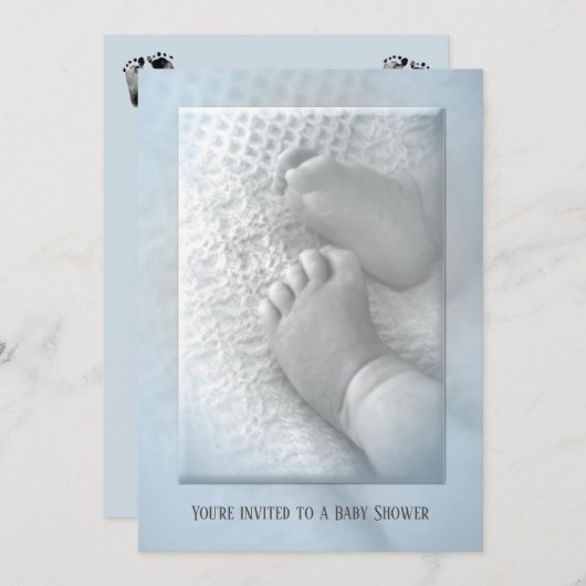 Baby Boy Dusche mit Babyfütterung Einladung (Vorne/Hinten)