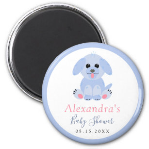 Baby Boy Dusche Personalisiert Puppy Blue Magnet