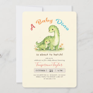 Baby Boy Dusche Süßer Dino steht kurz vor dem Schl Einladung