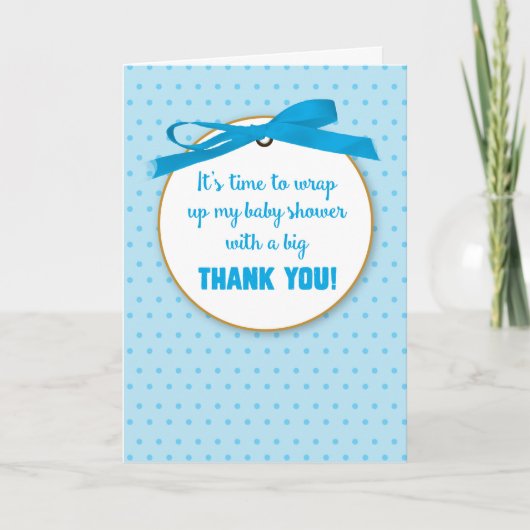 Baby Boy Duschgeschenk Danke Blue Digital Ribbon (Vorderseite)