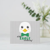 Baby Boy Eagle Green Baby Shower Invitation Postkarte (Stehend Vorderseite)
