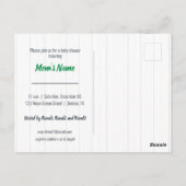 Baby Boy Eagle Green Baby Shower Invitation Postkarte (Rückseite)