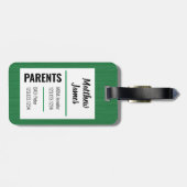 Baby Boy Eagle Green Bag Tag Gepäckanhänger (Rückseite horizontal)