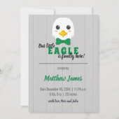 Baby Boy Eagle Green Vertical Baby Announcement Einladung (Vorderseite)