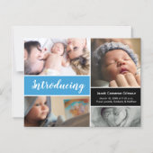 Baby Boy Einführung Skript-Foto Collage Magneteinladung (Vorderseite)